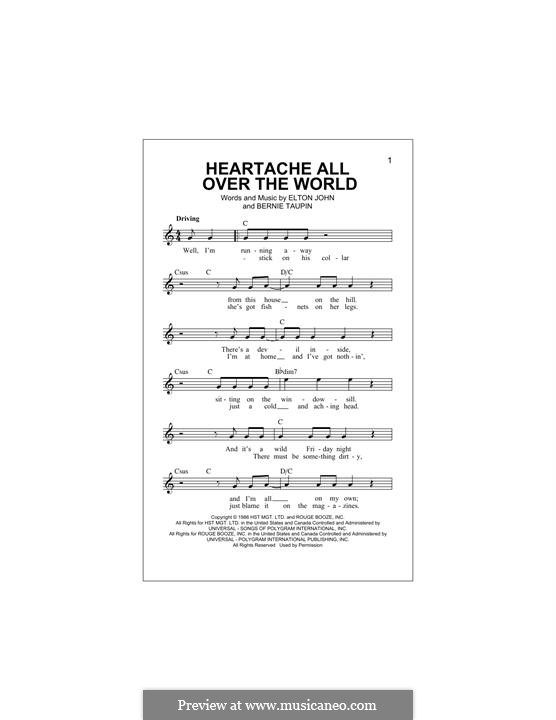 Heartache All Over the World: Melodische Linie by Elton John