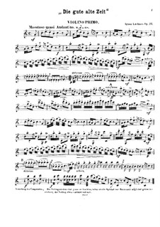 Trio für zwei Violinen und Cello 'Die gute alte Zeit', Op.77: Violinstimme I by Ignaz Lachner
