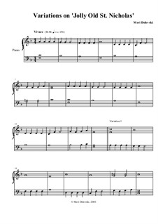 Jolly Old St. Nicholas: For piano (variations) by folklore