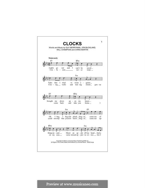Vocal version: Melodische Linie by Chris Martin, Guy Berryman, Jonny Buckland, Will Champion