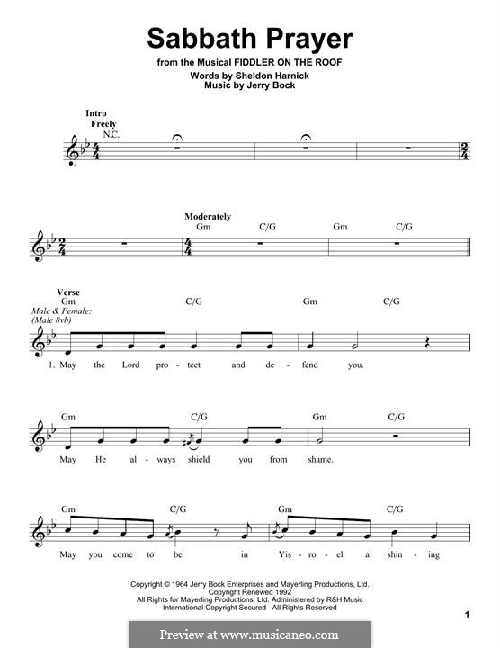Sabbath Prayer: Melodische Linie by Jerry Bock