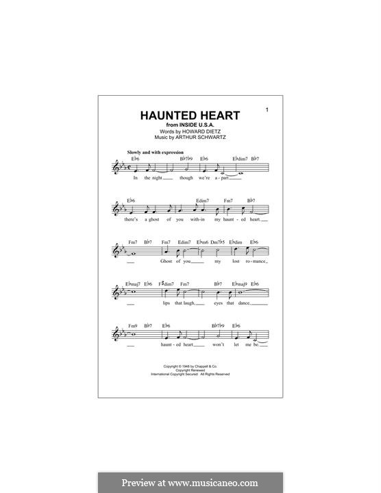 Haunted Heart (Frank Sinatra): Melodische Linie by Arthur Schwartz