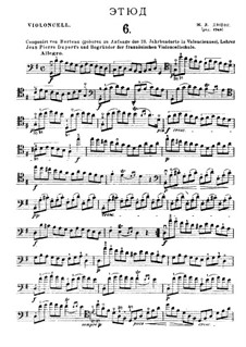 Einundzwanzig Etüden für Cello: Etüde Nr.6 in G-Dur by Jean-Louis Duport