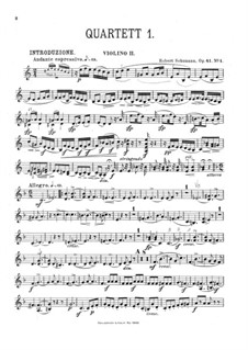 Drei Streichquartette, Op.41: Violinstimme II by Robert Schumann