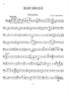 Barkarole für Klavier und Streicher (oder zwei Klaviere), Op.60: Cellostimme by Ludvig Schytte