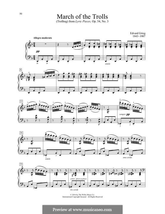 Lyrische Stücke, Op.54: No.3 March of the Dwarfs by Edvard Grieg
