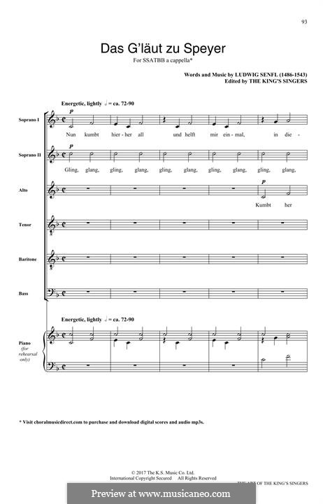 Das G'laut zu Speyer: Für gemischten Chor by Ludwig Senfl