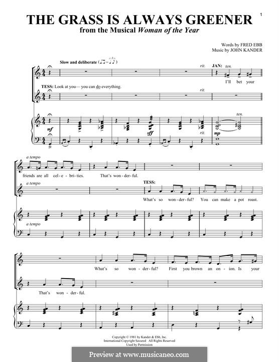 The Grass is Always Greener von J. Kander - Noten auf MusicaNeo