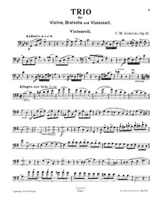 Streichtrio in G-Dur, Op.32: Cellostimme by Carl Matthias Kudelski