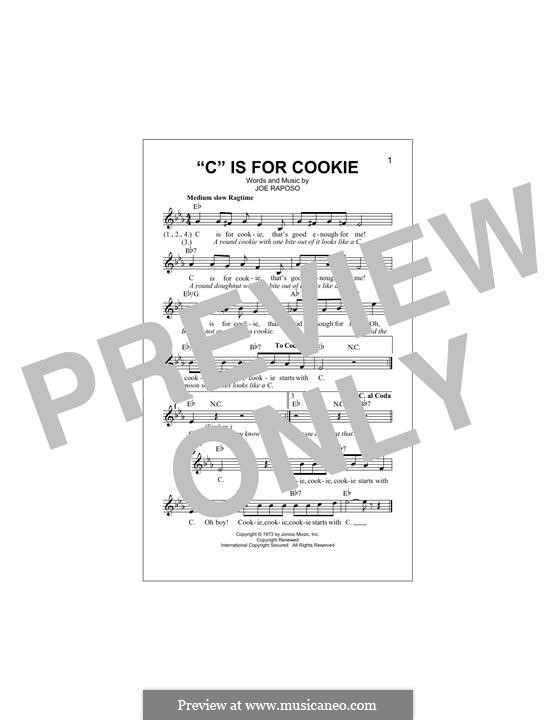 C is for Cookie (The Cookie Monster): Melodische Linie by Joe Raposo