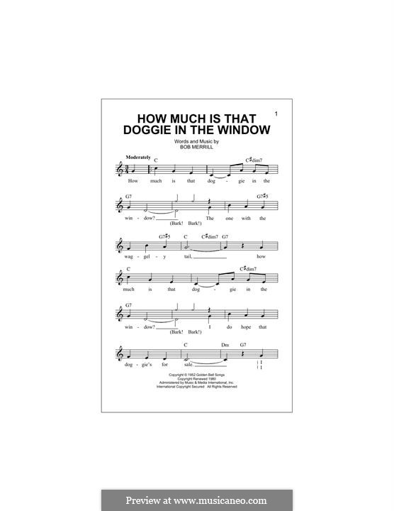 How Much is That Doggie in the Window: Melodische Linie by Bob Merrill