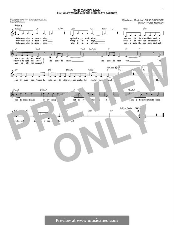 The Candy Man (from Willy Wonka and The Chocolate Factory): Melodische Linie by Anthony Newley