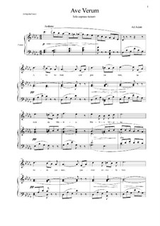 Ave verum: Für Stimme und Klavier by Adolphe Adam