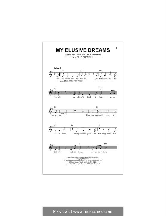 My Elusive Dreams (David Houston & Tammy Wynette): Melodische Linie by Billy Sherrill, Curly Putman