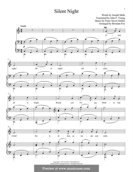Vocal version: Für Stimme und Klavier by Franz Xaver Gruber