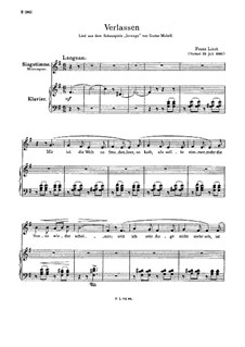 Verlassen, S.336: Klavierauszug mit Singstimmen by Franz Liszt