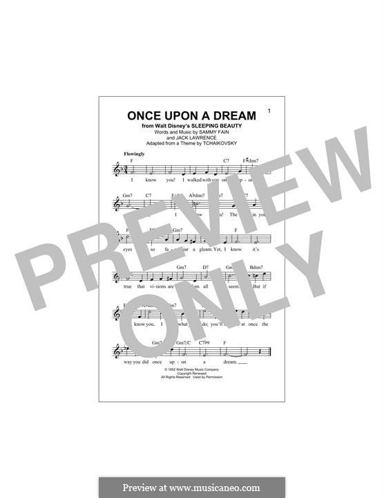 Once Upon A Dream (from Sleeping Beauty): Melodische Linie by Jack Lawrence, Sammy Fain