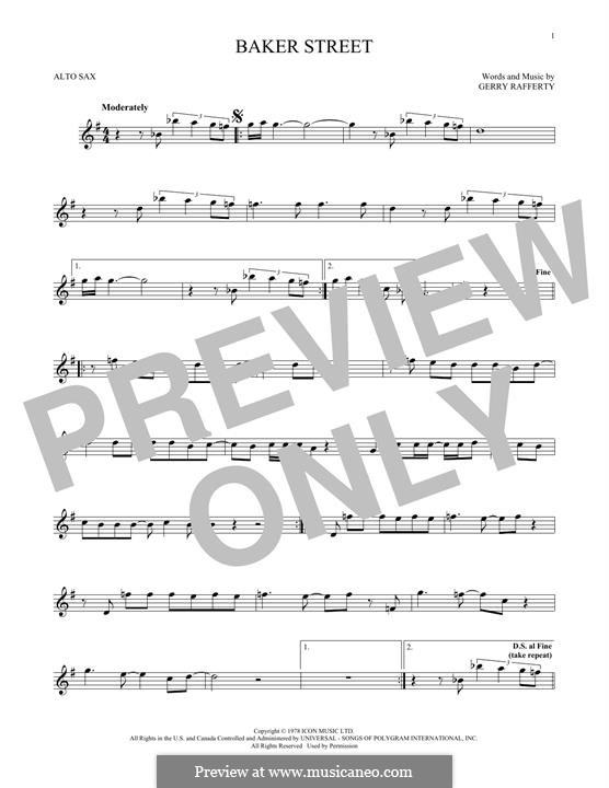 Baker Street: Für Altsaxophon by Gerry Rafferty