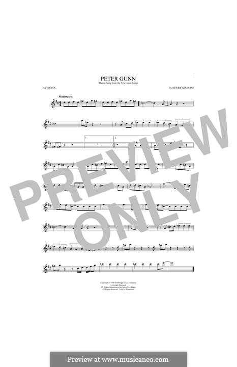 Peter Gunn: Für Altsaxophon by Henry Mancini