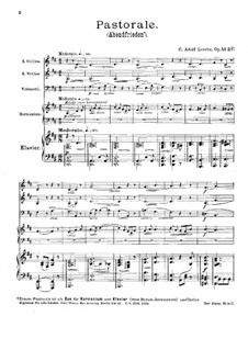 Pastorale für Klavier, Harmonium, zwei Violinen und Cello, Op.52B: Vollpartitur by Karl Adolf Lorenz