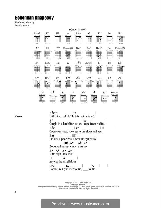 Vocal version: Text und Akkorde by Freddie Mercury