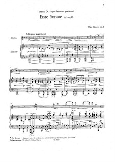 Sonate für Violine und Klavier Nr.1 in d-Moll, Op.1: Sonate für Violine und Klavier Nr.1 in d-Moll by Max Reger