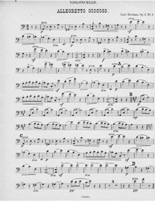 Fünf Klavierstücke, FS 10 Op.3: Nr.2 Humoreske für Klaviertrio – Cellostimme by Carl Nielsen