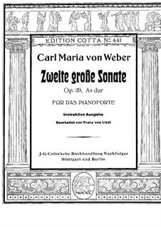 Sonate für Klavier Nr.2 in As-Dur, J.199 Op.39: Für einen Interpreten by Carl Maria von Weber