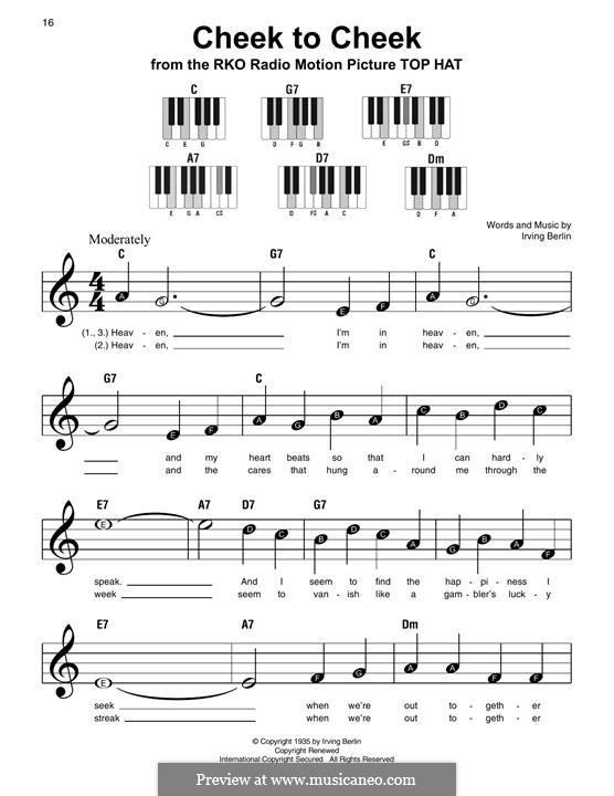 Cheek to Cheek: Für Klavier by Irving Berlin