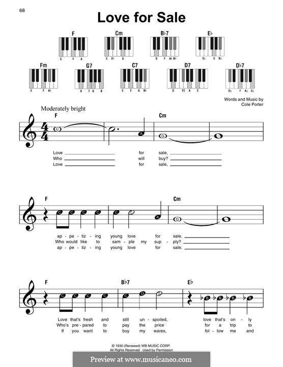 Love for Sale: Für Klavier by Cole Porter
