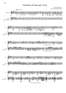 Variations on Tant que vivray: Für Klarinette und Gitarre by Claudin de Sermisy