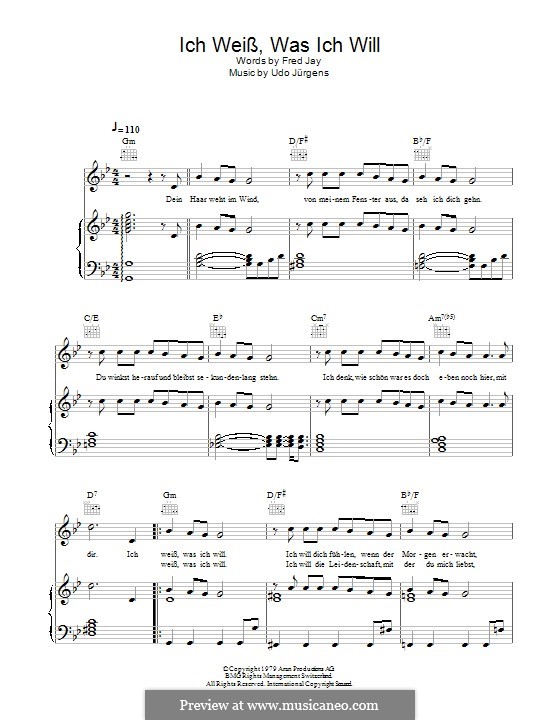 Ich Weiß, Was Ich Will: Für Stimme und Klavier (oder Gitarre) by Udo Jürgens
