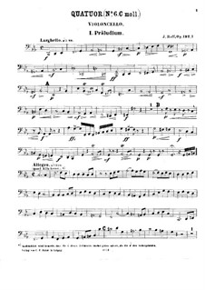Streichquartett Nr.6 in c-Moll. Suite in älterer Form, Op.192 No.1: Cellostimme by Joachim Raff