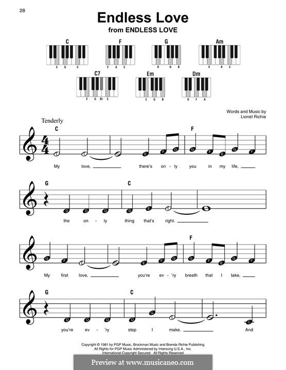 Endless Love: Für Klavier, leicht by Lionel Richie