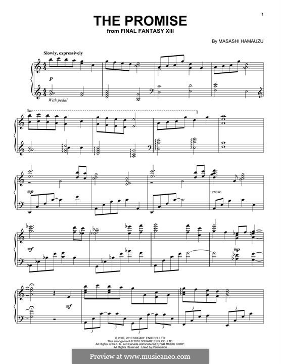 The Promise: Für Klavier by Masashi Hamauzu
