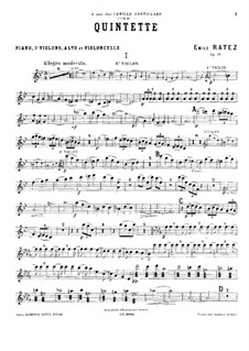 Klavierquintett in B-Dur, Op.31: Violinstimme I by Emile Pierre Ratez