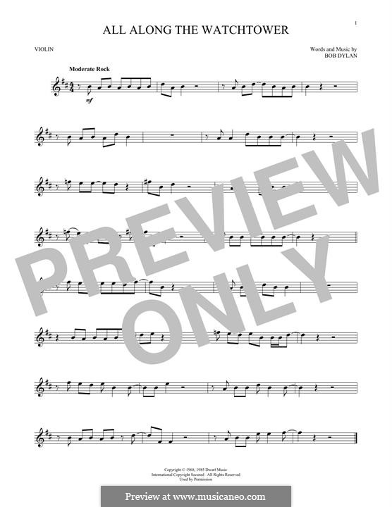 All Along the Watchtower: Für Violine by Bob Dylan