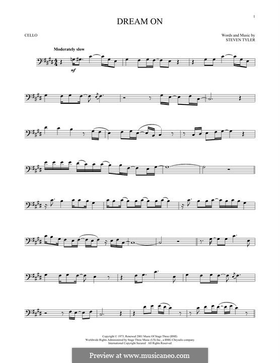 Dream On (Aerosmith): Für Cello by Steven Tyler