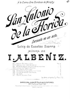 San Antonio de la Florida: Klavierauszug mit Singstimmen by Isaac Albéniz