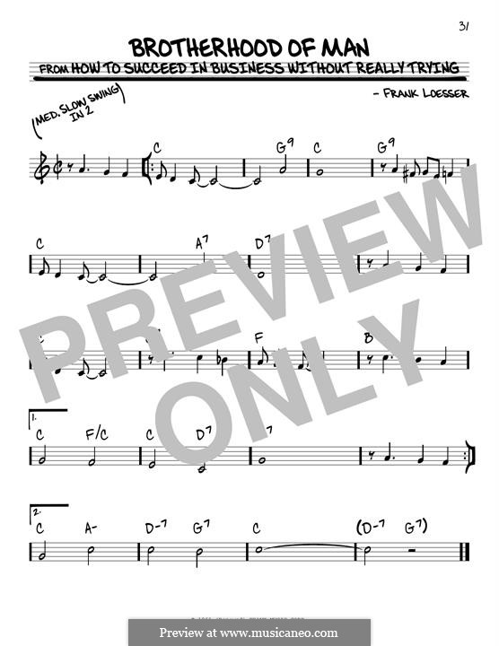Brotherhood of Man: Für Gitarre by Frank Loesser
