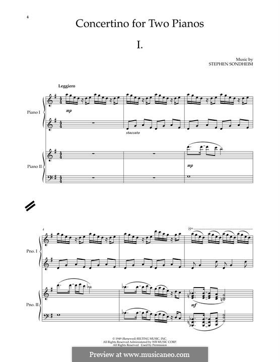 Concertino for Two Pianos: Für Klavier by Stephen Sondheim