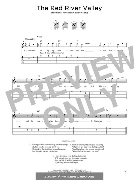 The Red River Valley: Für Gitarre by folklore