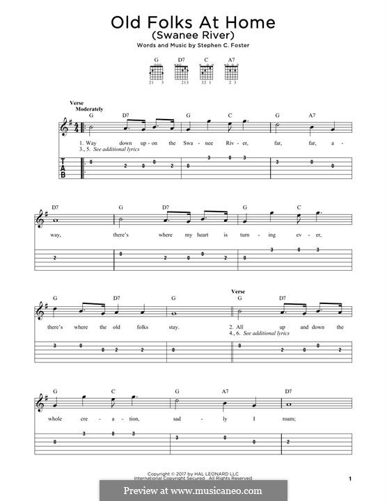Old Folks at Home: Für Gitarre by Stephen Foster