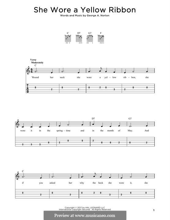 She Wore a Yellow Ribbon: Für Gitarre by George A. Norton