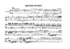 Quartett Nr.1 in F-Dur: Bearbeitung für Klavier, vierhändig – Stimmen by Ludwig van Beethoven