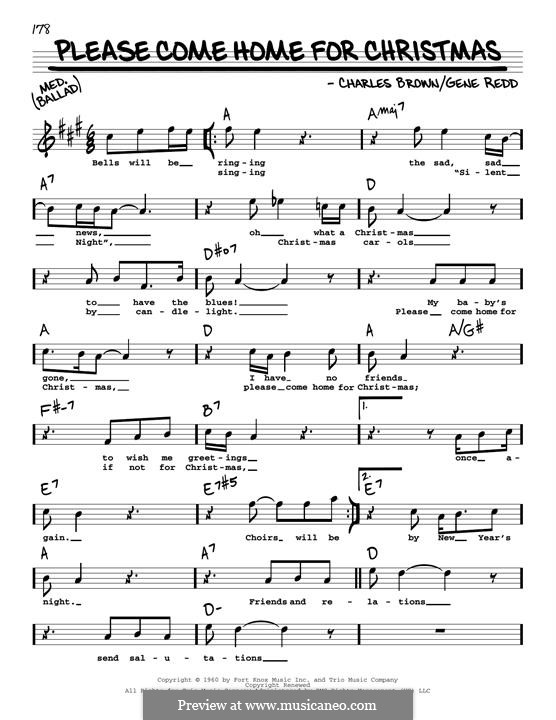 Please Come Home for Christmas (The Eagles): Für Gitarre by Charles Brown, Gene Redd