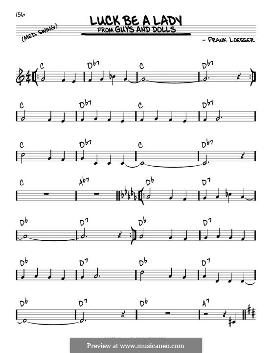 Luck, Be a Lady (from Guys and Dolls) von F. Loesser Noten auf MusicaNeo