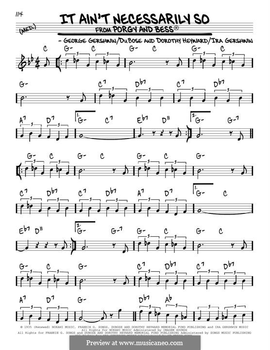 It ain't Necessarily So: Für Gitarre by George Gershwin