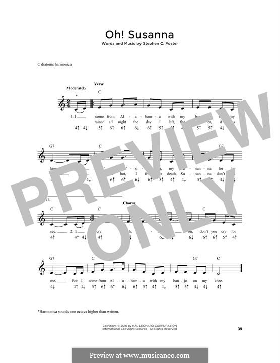 Oh! Susanna: For harmonica by Stephen Foster