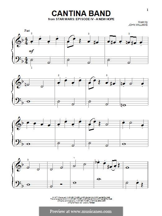 Cantina Band (from Star Wars: A New Hope): Für Klavier by John Williams